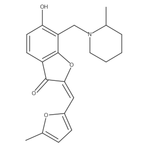 (Z)-6-hydroxy-2-((5-methylfuran-2-yl)methylene)-7-((2-methylpiperidin-1-yl)methyl)benzofuran-3(2H)-one结构式