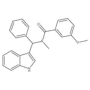 N-[1H-indol-3-yl(phenyl)methyl]-3-methoxy-N-methylbenzamide Structure