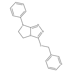 7-phenyl-3-((pyridin-3-ylmethyl)thio)-6,7-dihydro-5H-imidazo[2,1-c][1,2,4]triazole结构式