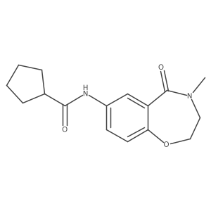 N-(4-methyl-5-oxo-2,3-dihydro-1,4-benzoxazepin-7-yl)cyclopentanecarboxamide结构式