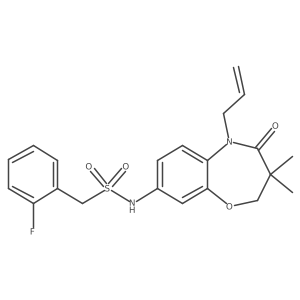 N-(5-allyl-3,3-dimethyl-4-oxo-2,3,4,5-tetrahydrobenzo[b][1,4]oxazepin-8-yl)-1-(2-fluorophenyl)methanesulfonamide结构式