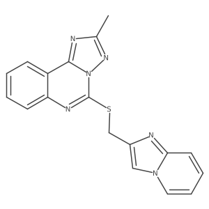 5-[({Imidazo[1,2-a]pyridin-2-yl}methyl)sulfanyl]-2-methyl-[1,2,4]triazolo[1,5-c]quinazoline结构式