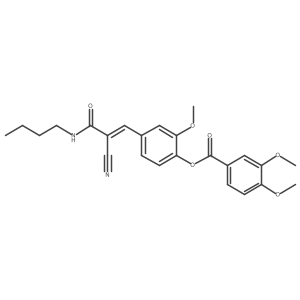 [4-[(Z)-3-(Butylamino)-2-cyano-3-oxoprop-1-enyl]-2-methoxyphenyl] 3,4-dimethoxybenzoate Structure