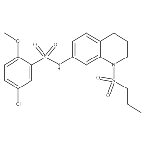 5-chloro-2-methoxy-N-[1-(propane-1-sulfonyl)-1,2,3,4-tetrahydroquinolin-7-yl]benzene-1-sulfonamide结构式