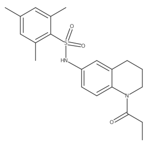 2,4,6-trimethyl-N-(1-propionyl-1,2,3,4-tetrahydroquinolin-6-yl)benzenesulfonamide结构式