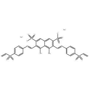 Disodium 4-amino-3,6-bis((2-(4-(ethenesulfonyl)phenyl)diazen-1-yl))-5-hydroxynaphthalene-2,7-disulfonate Structure