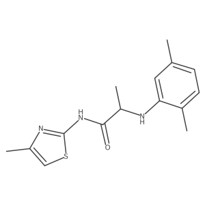2-(2,5-Dimethyl-phenylamino)-N-(4-methyl-thiazol-2-yl)-propionamide结构式