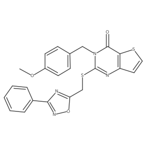 3-[(4-methoxyphenyl)methyl]-2-{[(3-phenyl-1,2,4-oxadiazol-5-yl)methyl]sulfanyl}-3H,4H-thieno[3,2-d]pyrimidin-4-one结构式