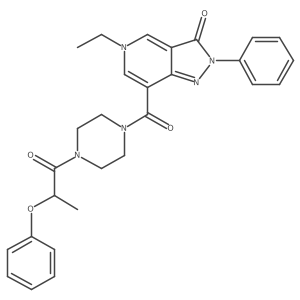 5-ethyl-7-(4-(2-phenoxypropanoyl)piperazine-1-carbonyl)-2-phenyl-2H-pyrazolo[4,3-c]pyridin-3(5H)-one Structure