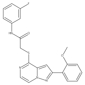 N-(3-fluorophenyl)-2-{[2-(2-methoxyphenyl)pyrazolo[1,5-a]pyrazin-4-yl]sulfanyl}acetamide结构式