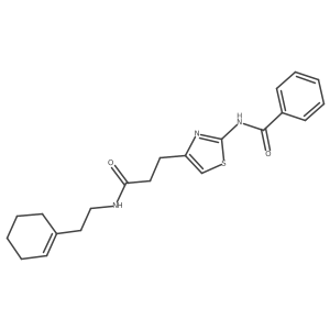 N-(4-(3-((2-(cyclohex-1-en-1-yl)ethyl)amino)-3-oxopropyl)thiazol-2-yl)benzamide结构式