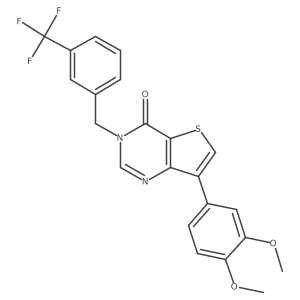 COc1ccc(-c2csc3c(=O)n(Cc4cccc(C(F)(F)F)c4)cnc23)cc1OC结构式