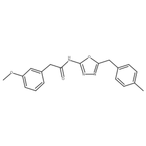 2-(3-methoxyphenyl)-N-(5-(4-methylbenzyl)-1,3,4-oxadiazol-2-yl)acetamide结构式