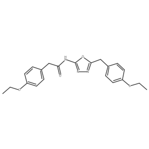 2-(4-ethoxyphenyl)-N-(5-(4-(ethylthio)benzyl)-1,3,4-oxadiazol-2-yl)acetamide结构式