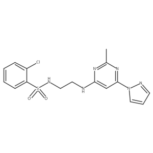2-chloro-N-(2-((2-methyl-6-(1H-pyrazol-1-yl)pyrimidin-4-yl)amino)ethyl)benzenesulfonamide Structure