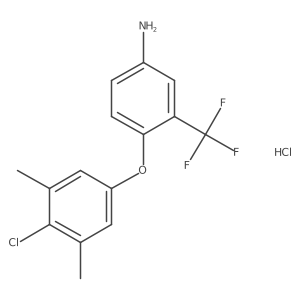 4-(4-Chloro-3,5-dimethylphenoxy)-3-(trifluoromethyl)aniline hydrochloride结构式