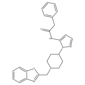 N-(1-{1-[(1,3-benzothiazol-2-yl)methyl]piperidin-4-yl}-1H-pyrazol-5-yl)-2-phenylacetamide结构式