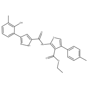 Ethyl 2-[[[5-(2-hydroxy-3-methylphenyl)-1H-pyrazol-3-yl]carbonyl]amino]-4-(4-methylphenyl)-3-thiophenecarboxylate Structure