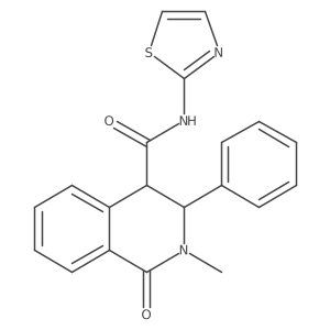 2-methyl-1-oxo-3-phenyl-N-(1,3-thiazol-2-yl)-1,2,3,4-tetrahydroisoquinoline-4-carboxamide结构式