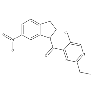 1-[5-chloro-2-(methylsulfanyl)pyrimidine-4-carbonyl]-6-nitro-2,3-dihydro-1H-indole Structure