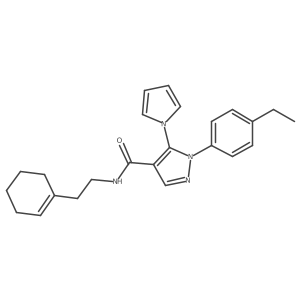 N-(2-(cyclohex-1-en-1-yl)ethyl)-1-(4-ethylphenyl)-5-(1H-pyrrol-1-yl)-1H-pyrazole-4-carboxamide Structure