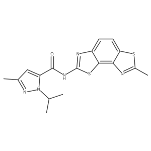 1-isopropyl-3-methyl-N-(7-methylbenzo[1,2-d:3,4-d']bis(thiazole)-2-yl)-1H-pyrazole-5-carboxamide Structure