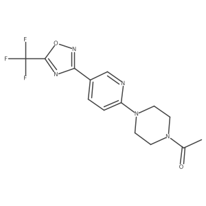 1-(4-(5-(5-(Trifluoromethyl)-1,2,4-oxadiazol-3-yl)pyridin-2-yl)piperazin-1-yl)ethanone结构式