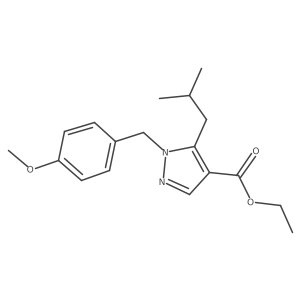 Ethyl 1-[(4-methoxyphenyl)methyl]-5-(2-methylpropyl)pyrazole-4-carboxylate结构式