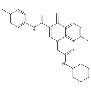 1-(2-(cyclohexylamino)-2-oxoethyl)-7-methyl-4-oxo-N-(p-tolyl)-1,4-dihydro-1,8-naphthyridine-3-carboxamide结构式