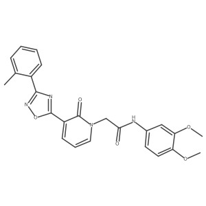 N-(3,4-dimethoxyphenyl)-2-[3-[3-(2-methylphenyl)-1,2,4-oxadiazol-5-yl]-2-oxopyridin-1(2H)-yl]acetamide结构式