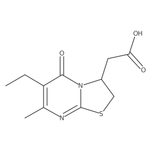 2-(6-ethyl-7-methyl-5-oxo-3,5-dihydro-2H-thiazolo[3,2-a]pyrimidin-3-yl)acetic acid Structure