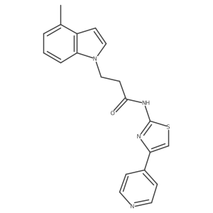 3-(4-methyl-1H-indol-1-yl)-N-(4-(pyridin-4-yl)thiazol-2-yl)propanamide结构式