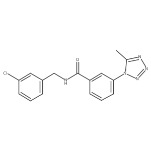 N-(3-chlorobenzyl)-3-(5-methyl-1H-tetrazol-1-yl)benzamide结构式