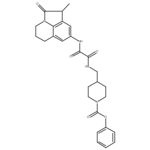 phenyl 4-((2-((1-methyl-2-oxo-2,4,5,6-tetrahydro-1H-pyrrolo[3,2,1-ij]quinolin-8-yl)amino)-2-oxoacetamido)methyl)piperidine-1-carboxylate结构式