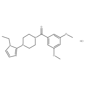 (3,5-dimethoxyphenyl)(4-(1-ethyl-1H-imidazol-2-yl)piperazin-1-yl)methanone hydrochloride Structure