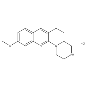 3-Ethyl-7-methoxy-2-(piperazin-1-yl)quinoline hydrochloride结构式