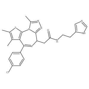 (S)-N-(2-(1H-Imidazol-5-yl)ethyl)-2-(4-(4-chlorophenyl)-2,3,9-trimethyl-6H-thieno[3,2-f][1,2,4]triazolo[4,3-a][1,4]diazepin-6-yl)acetamide Structure