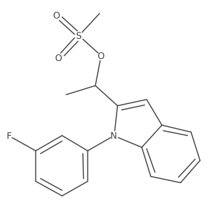 1-[1-(3-fluorophenyl)-1H-indol-2-yl]ethyl methanesulfonate Structure