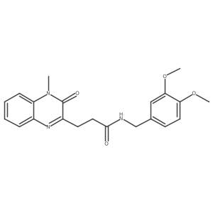 N-(3,4-dimethoxybenzyl)-3-(4-methyl-3-oxo-3,4-dihydroquinoxalin-2-yl)propanamide结构式