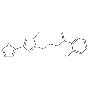2-bromo-N-(2-(4-(furan-2-yl)-1-methyl-1H-imidazol-2-yl)ethyl)benzamide结构式
