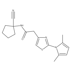 N-(1-cyanocyclopentyl)-2-[2-(2,5-dimethyl-1H-pyrrol-1-yl)-1,3-thiazol-4-yl]acetamide结构式