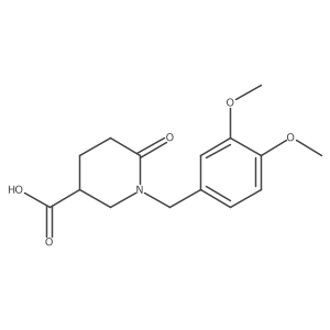 1-(3,4-Dimethoxybenzyl)-6-oxopiperidine-3-carboxylic acid结构式