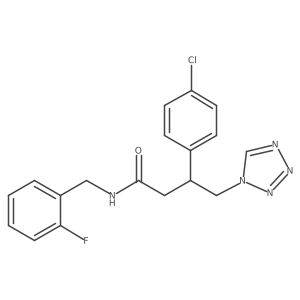 3-(4-chlorophenyl)-N-(2-fluorobenzyl)-4-(1H-tetrazol-1-yl)butanamide结构式