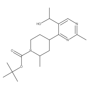 Tert-butyl 4-(5-(1-hydroxyethyl)-2-methylpyrimidin-4-yl)-2-methylpiperidine-1-carboxylate结构式