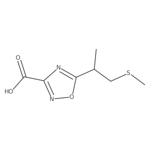 5-[1-(Methylsulfanyl)propan-2-yl]-1,2,4-oxadiazole-3-carboxylic acid Structure