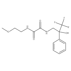 N1-(2-methoxyethyl)-N2-(3,3,3-trifluoro-2-hydroxy-2-phenylpropyl)oxalamide结构式