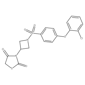 3-(1-((4-(2-Chlorophenoxy)phenyl)sulfonyl)azetidin-3-yl)thiazolidine-2,4-dione结构式