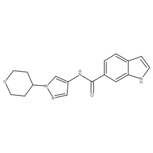 N-(1-(tetrahydro-2H-pyran-4-yl)-1H-pyrazol-4-yl)-1H-indole-6-carboxamide Structure