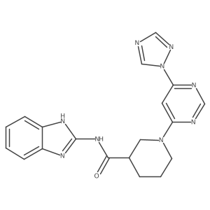 1-(6-(1H-1,2,4-triazol-1-yl)pyrimidin-4-yl)-N-(1H-benzo[d]imidazol-2-yl)piperidine-3-carboxamide Structure