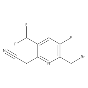 2-(Bromomethyl)-5-(difluoromethyl)-3-fluoropyridine-6-acetonitrile Structure